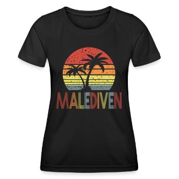 Malediven - Frauen Funktions-T-Shirt - Schwarz - Vorne - AI Model Female 172 light (172cm)