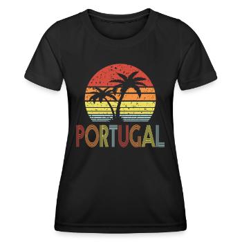 Portugal - Frauen Funktions-T-Shirt - Schwarz - Vorne - AI Model Female 172 light (172cm)