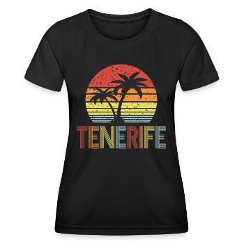 Ténérife - T-shirt sport Femme - noir - Devant - AI Model Female 172 light (172cm)