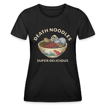 Boulettes de viande de nouilles de la mort - T-shirt sport Femme - noir - Devant - AI Model Female 172 light (172cm)