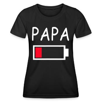 Papa Battery Empty Daddy Battery Dad Battery - Women's Functional T-Shirt - black - Front - AI Model Female 172 light (172cm)