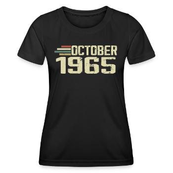 October 1965 - Geburtstag im Oktober 1965 - Frauen Funktions-T-Shirt - Schwarz - Vorne - AI Model Female 172 light (172cm)
