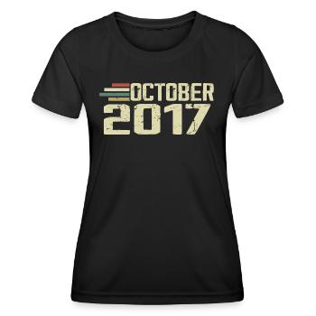 Octobre 2017 - Anniversaire en octobre 2017 - T-shirt sport Femme - noir - Devant - AI Model Female 172 light (172cm)