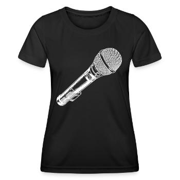Microphone Hand Drawn - Women's Functional T-Shirt - black - Front - AI Model Female 172 light (172cm)