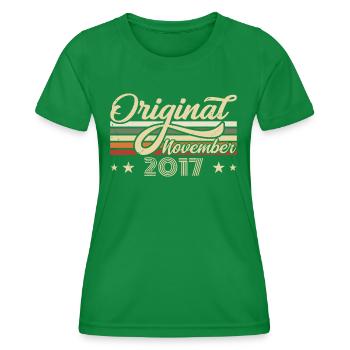 November 2017 Geburtstagsgeschenk November 2017 - Frauen Funktions-T-Shirt - Kelly Green - Vorne - AI Model Female 172 dark (172cm)