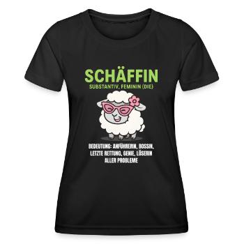 Schaf Spruch Schäffin Lustig Geschenkidee Schafe - Frauen Funktions-T-Shirt - Schwarz - Vorne - AI Model Female 172 light (172cm)