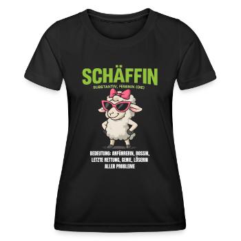 Schaf Spruch Schäffin Lustig Geschenkidee Schafe - Frauen Funktions-T-Shirt - Schwarz - Vorne - AI Model Female 172 light (172cm)