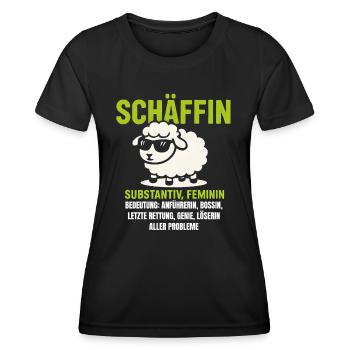 Schaf Spruch Schäffin Lustig Geschenkidee Schafe - Frauen Funktions-T-Shirt - Schwarz - Vorne - AI Model Female 172 light (172cm)