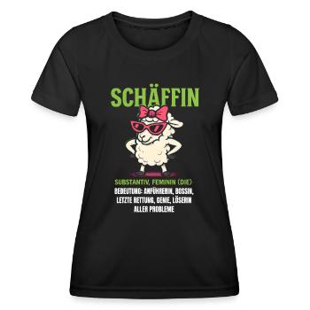 Schaf Spruch Schäffin Lustig Geschenkidee Schafe - Frauen Funktions-T-Shirt - Schwarz - Vorne - AI Model Female 172 light (172cm)