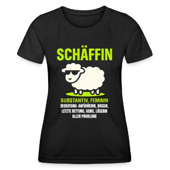 Schaf Spruch Schäffin Lustig Geschenkidee Schafe - Frauen Funktions-T-Shirt - Schwarz - Vorne - AI Model Female 172 light (172cm)
