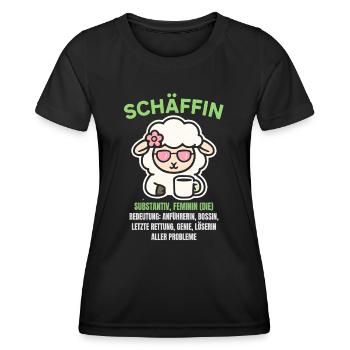 Schaf Spruch Schäffin Lustig Geschenkidee Schafe - Frauen Funktions-T-Shirt - Schwarz - Vorne - AI Model Female 172 light (172cm)