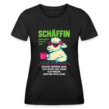 Schaf Spruch Schäffin Lustig Geschenkidee Schafe - Frauen Funktions-T-Shirt - Schwarz - Vorne - AI Model Female 172 light (172cm)