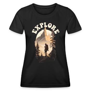 Explorez Trekking Adventure - T-shirt sport Femme - noir - Devant - AI Model Female 172 light (172cm)