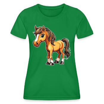 Cute little horse with blaze - Women's Functional T-Shirt - kelly green - Front - AI Model Female 172 dark (172cm)