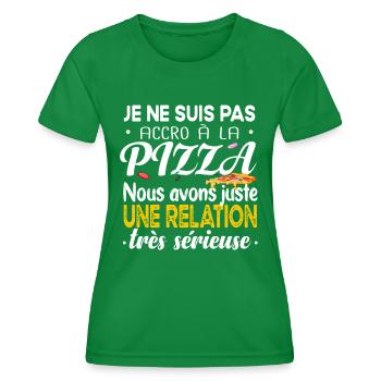 Pizza Pizzeria Bouffe Cadeau Humour Nourriture - T-shirt sport Femme - vert - Devant - AI Model Female 172 dark (172cm)