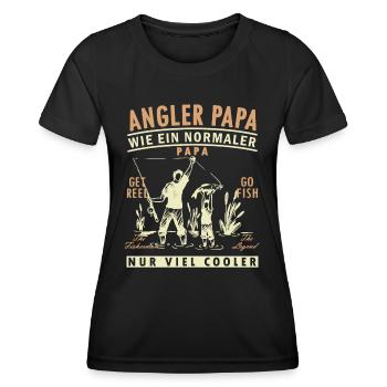 Geschenkidee Angler Papa - Frauen Funktions-T-Shirt - Schwarz - Vorne - AI Model Female 172 light (172cm)