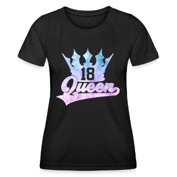 18ÈME ANNIVERSAIRE SWEET 18 QUEEN - T-shirt sport Femme - noir - Devant - AI Model Female 172 light (172cm)