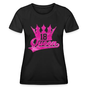 18. GEBURTSTAG 2004 QUEEN 18 - Frauen Funktions-T-Shirt - Schwarz - Vorne - AI Model Female 172 light (172cm)