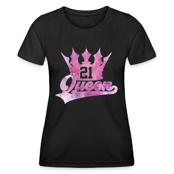 QUEEN 21ST BIRTHDAY SWEET 21 - Women's Functional T-Shirt - black - Front - AI Model Female 172 light (172cm)