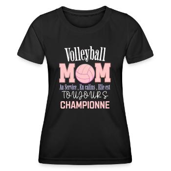 maman volleyball " toujours championne " - T-shirt sport Femme - noir - Devant - AI Model Female 172 light (172cm)