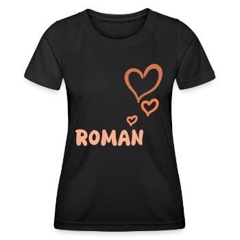 Roman as a given name - Women's Functional T-Shirt - black - Front - AI Model Female 172 light (172cm)