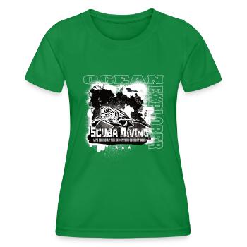 Ocean Explorer Plongée sous-marine Turtle Reef - T-shirt sport Femme - vert - Devant - AI Model Female 172 dark (172cm)