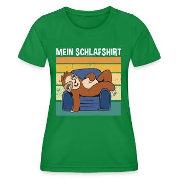 Mein Schlafshirt Süßes Faultier - Frauen Funktions-T-Shirt - Kelly Green - Vorne - AI Model Female 172 dark (172cm)