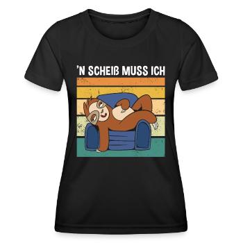 N Scheiß Muss Ich Süßes Faultier - Frauen Funktions-T-Shirt - Schwarz - Vorne - AI Model Female 172 light (172cm)