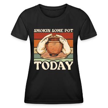 Pottery Smoking Some Pot Today Ceramics - Women's Functional T-Shirt - black - Front - AI Model Female 172 light (172cm)