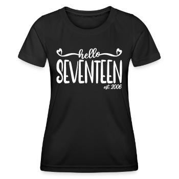 17. Geburtstag Frauen Hallo Siebzehn Est. 2006 - Frauen Funktions-T-Shirt - Schwarz - Vorne - AI Model Female 172 light (172cm)