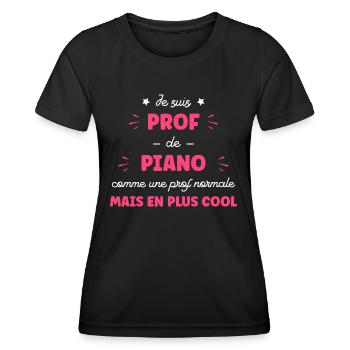Je suis prof de piano - T-shirt sport Femme - noir - Devant - AI Model Female 172 light (172cm)