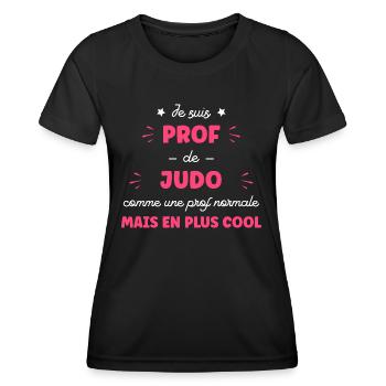 Je suis prof de judo - T-shirt sport Femme - noir - Devant - AI Model Female 172 light (172cm)
