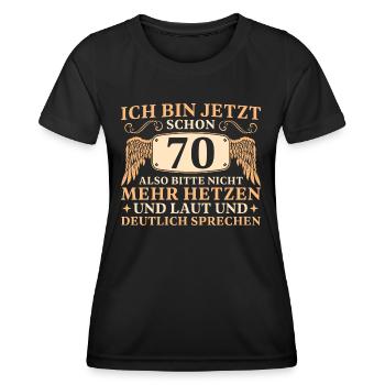 Vintage 70 Jahre Humor 70 Geburtstag - Frauen Funktions-T-Shirt - Schwarz - Vorne - AI Model Female 172 light (172cm)