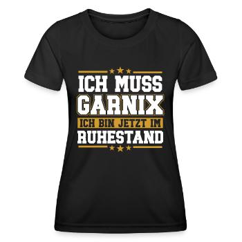 Ruhestand Rente Geschenk Rentner Spruch - Frauen Funktions-T-Shirt - Schwarz - Vorne - AI Model Female 172 light (172cm)