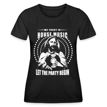 House Music Vinyl - Frauen Funktions-T-Shirt - Schwarz - Vorne - AI Model Female 172 light (172cm)