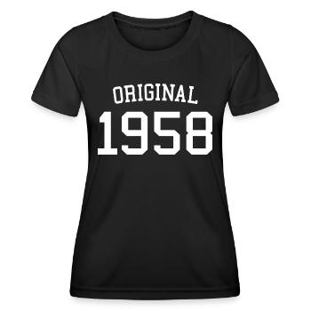 Original 1958 - 64 ans, cadeau du 64e anniversaire - T-shirt sport Femme - noir - Devant - AI Model Female 172 light (172cm)