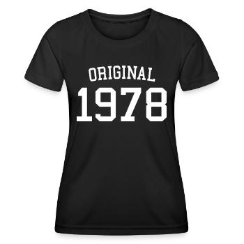 Original 1978 - 44 ans, 44e cadeau d’anniversaire - T-shirt sport Femme - noir - Devant - AI Model Female 172 light (172cm)
