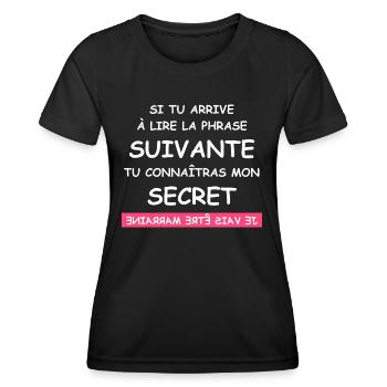 je vais être marraine - T-shirt sport Femme - noir - Devant - AI Model Female 172 light (172cm)