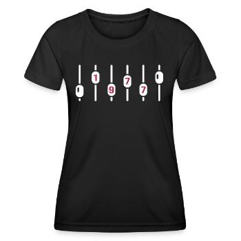 1977 Birthday Disco DJ Anniversary Sound Engineer - Women's Functional T-Shirt - black - Front - AI Model Female 172 light (172cm)