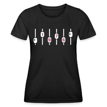 1976 Anniversaire DJ Anniversaire Ingénieur du son - T-shirt sport Femme - noir - Devant - AI Model Female 172 light (172cm)