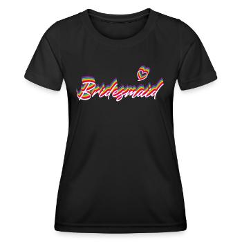 Bridesmaid Rainbow Shadow, White - Frauen Funktions-T-Shirt - Schwarz - Vorne - AI Model Female 172 light (172cm)