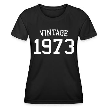 Millésime 1973 - 50 ans, cadeau 50e anniversaire - T-shirt sport Femme - noir - Devant - AI Model Female 172 light (172cm)