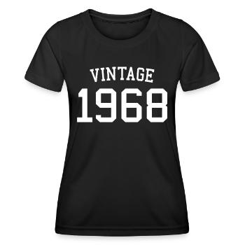 Millésime 1968 - 54 ans, 54ème cadeau d’anniversaire - T-shirt sport Femme - noir - Devant - AI Model Female 172 light (172cm)