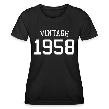 Millésime 1958 - 64 ans, 64ème cadeau d’anniversaire - T-shirt sport Femme - noir - Devant - AI Model Female 172 light (172cm)