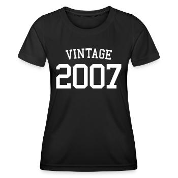 Millésime 2007 - 16 ans, 16ème anniversaire adolescents - T-shirt sport Femme - noir - Devant - AI Model Female 172 light (172cm)