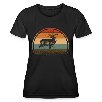 Roe deer - Women's Functional T-Shirt - black - Front - AI Model Female 172 light (172cm)