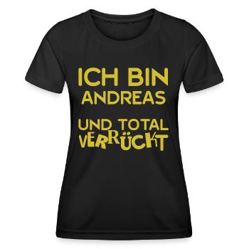 Cadeau pour Andreas - T-shirt sport Femme - noir - Devant - AI Model Female 172 light (172cm)