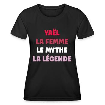Yaël la femme le mythe la légende - T-shirt sport Femme - noir - Devant - AI Model Female 172 light (172cm)