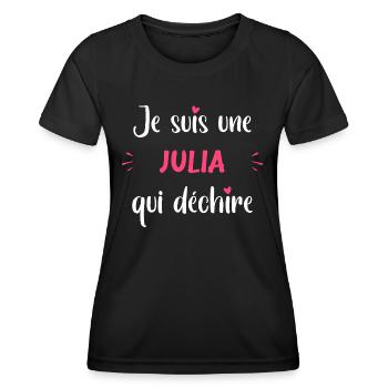 Je suis une julia qui déchire - T-shirt sport Femme - noir - Devant - AI Model Female 172 light (172cm)