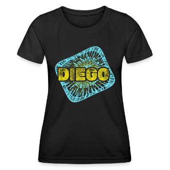 Diego als Freizeit - Frauen Funktions-T-Shirt - Schwarz - Vorne - AI Model Female 172 light (172cm)
